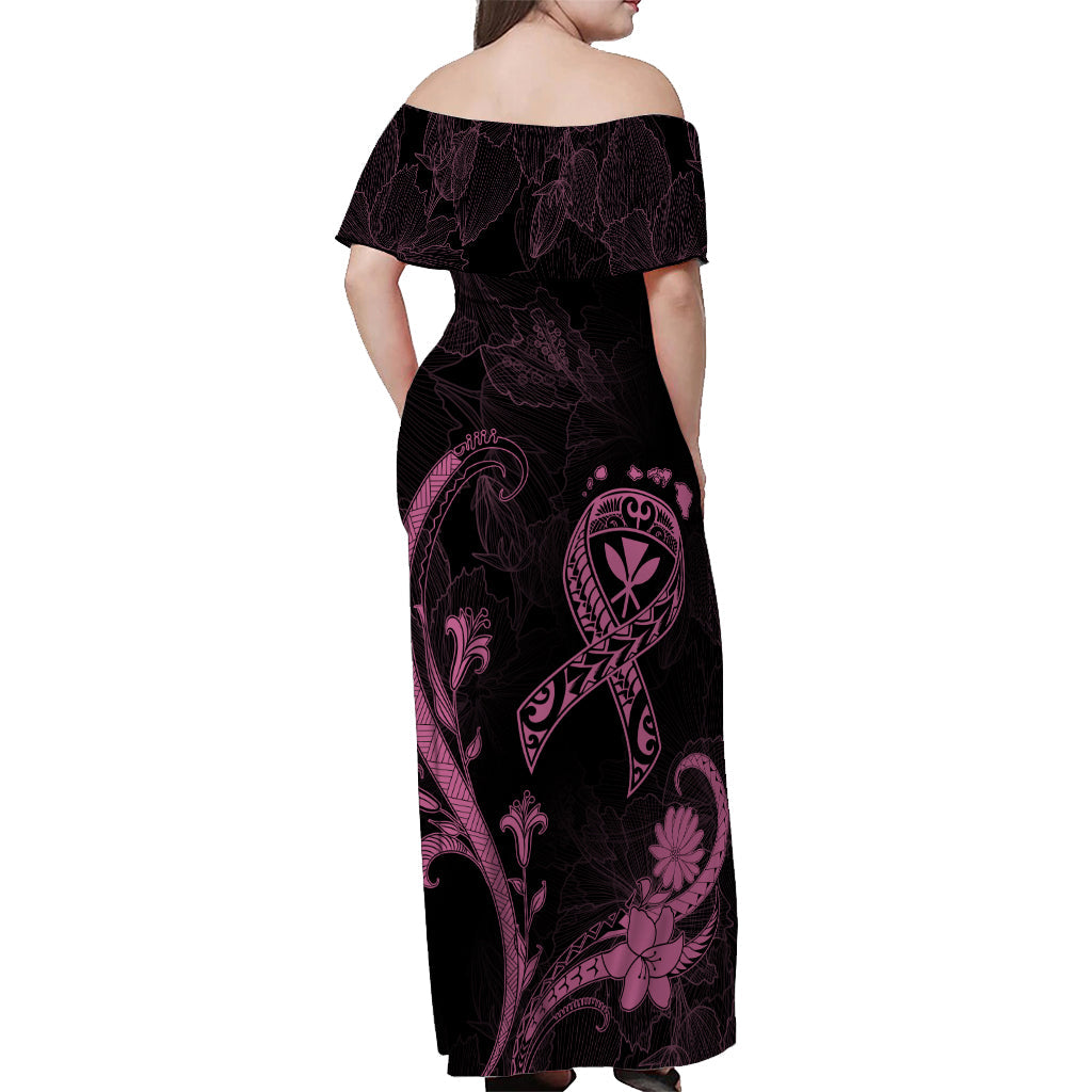 Hawaii schulterfreies langes Kleid Brustkrebs-Überlebende Mix Hibiscus LT7