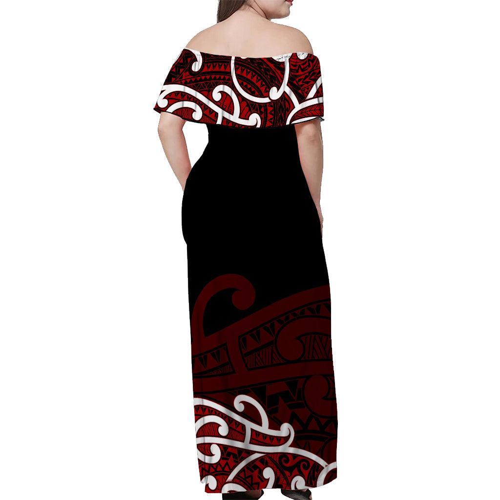 Schulterfreies langes Maori-Kleid Tino Moku Curves Special LT7