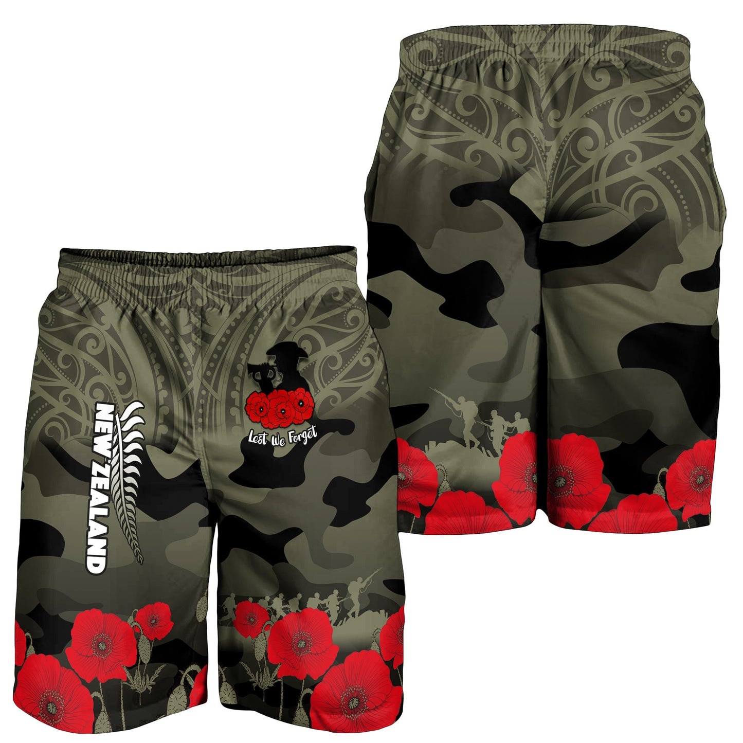 Neuseeland ANZAC 2022 Herren Bermuda Shorts Maori Camouflage LT14