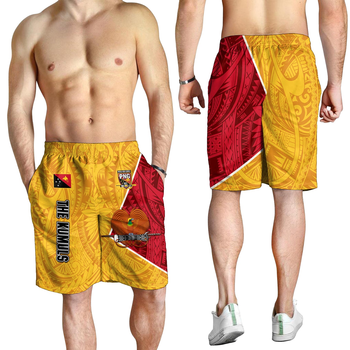 Die Kumuls PNG Männer Bermuda Shorts Papua-Neuguinea Polynesischen Dynamischen Stil LT14