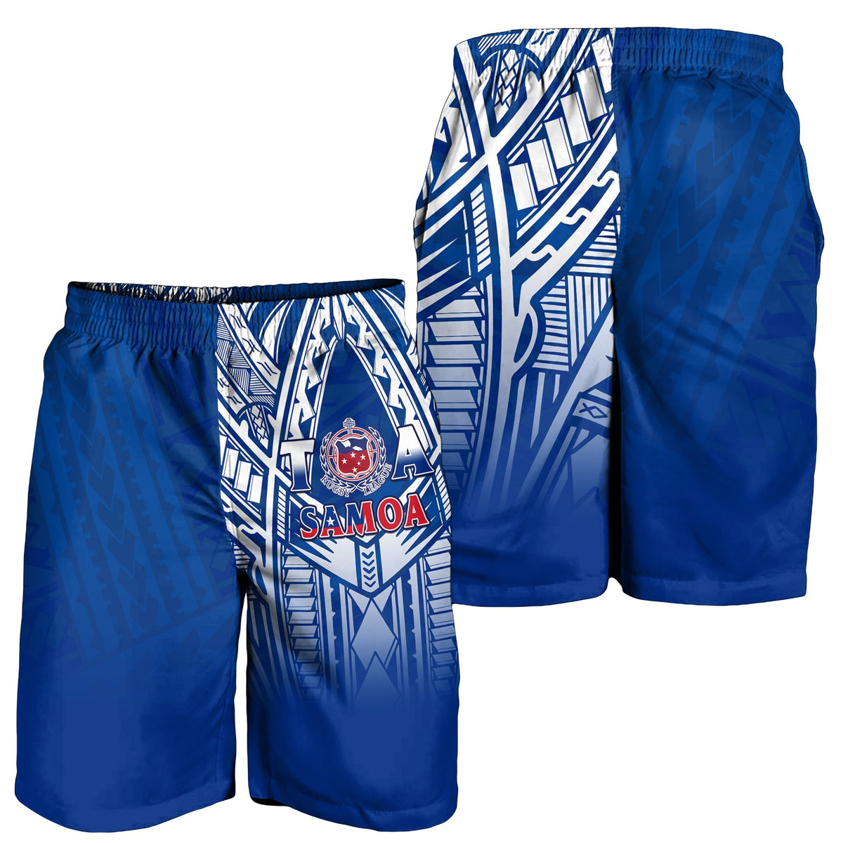 Samoa Rugby-Bermuda Shorts für Herren, Toa Samoa, Polynesian Pacific, Marineblau, Version LT14