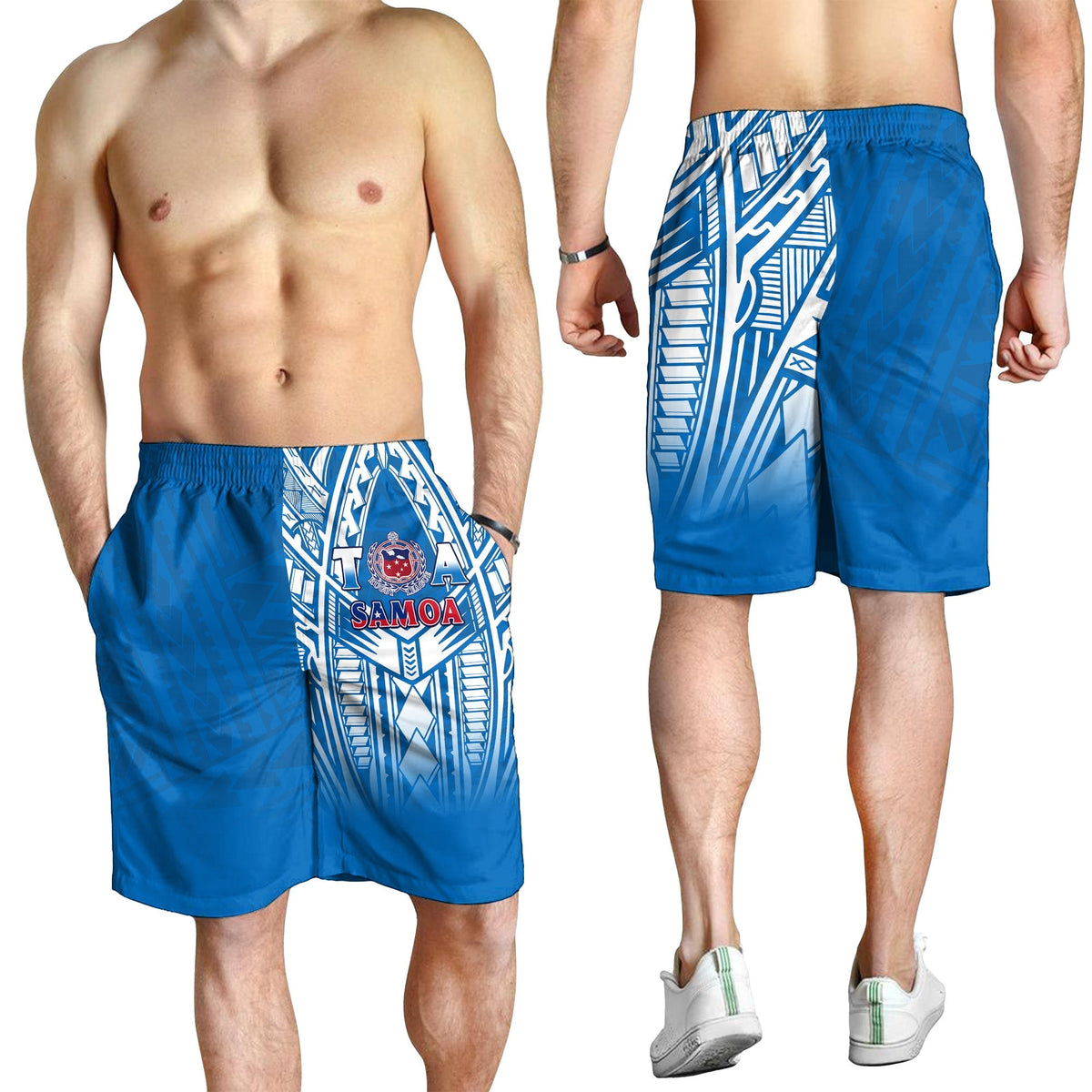 Samoa Rugby-Bermuda Shorts für Herren, Toa Samoa, Polynesian Pacific Blue, Version LT14