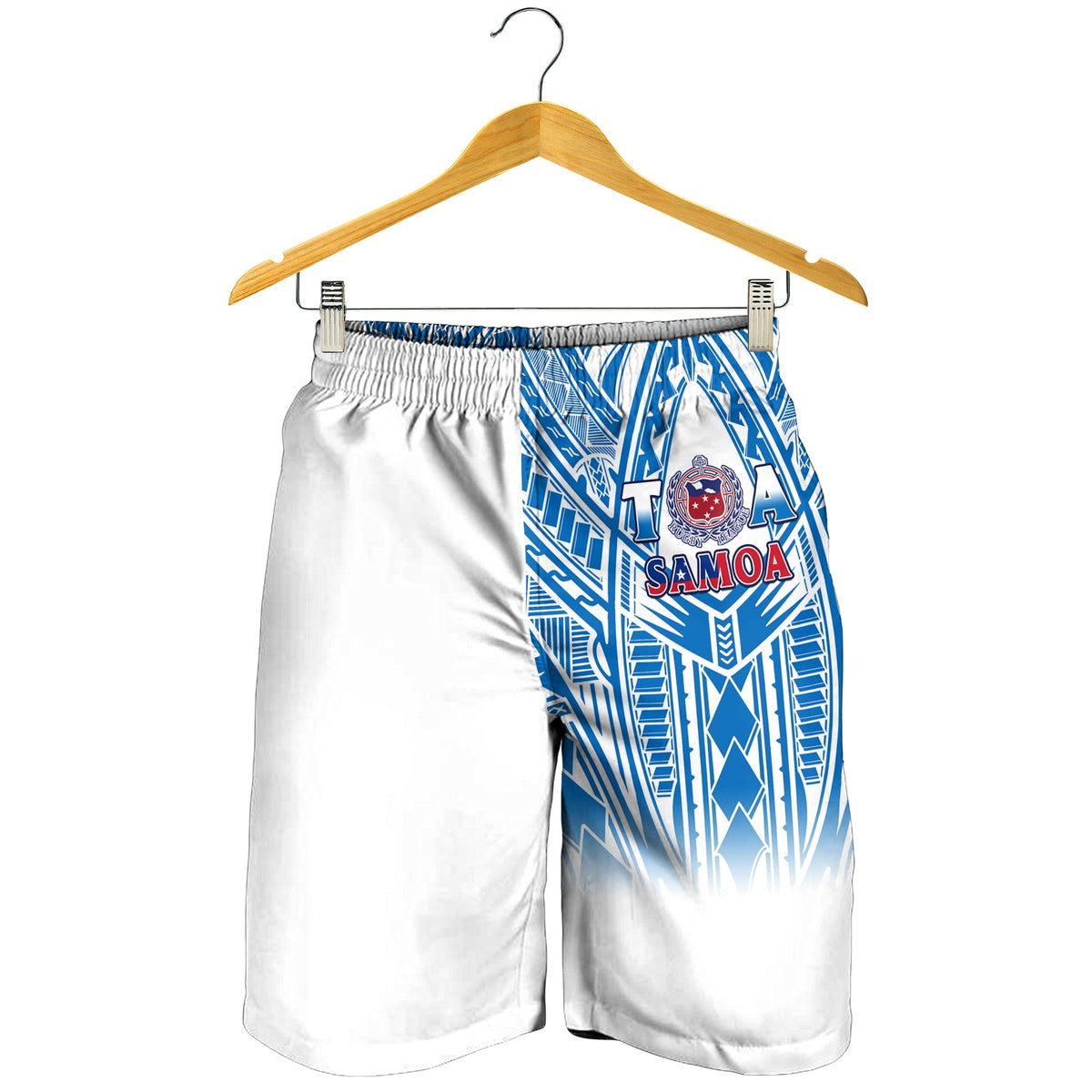 Samoa Rugby-Bermuda Shorts für Herren, Toa Samoa, Polynesian Pacific, weiße Version LT14
