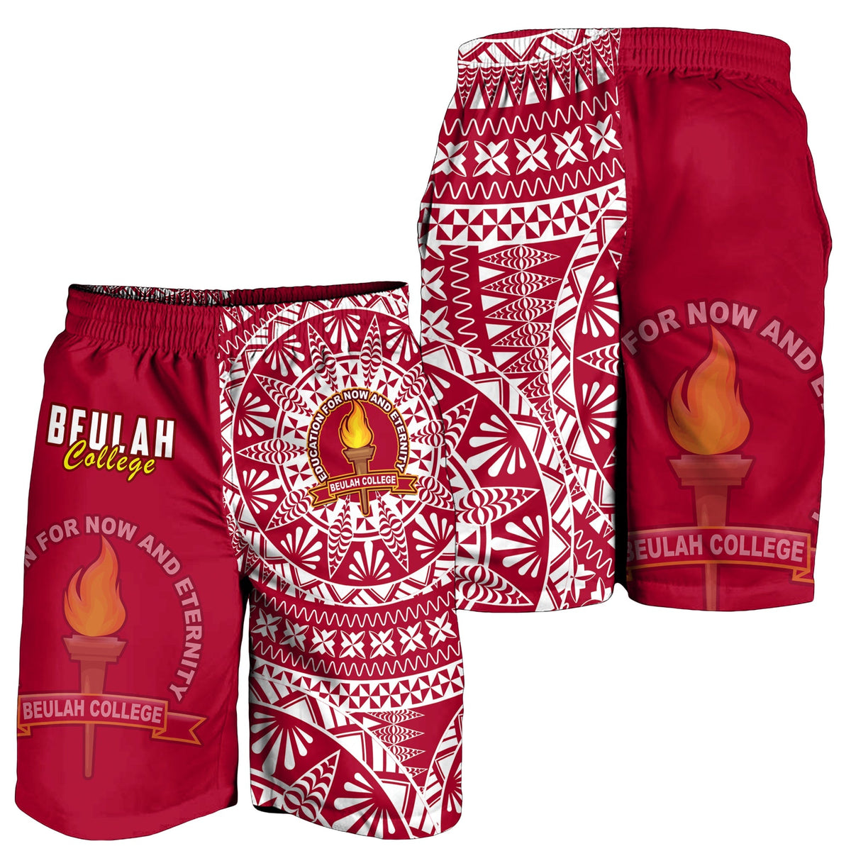 Beulah Tonga College Herren Bermuda Shorts Tonganisches Ngatu-Muster LT14