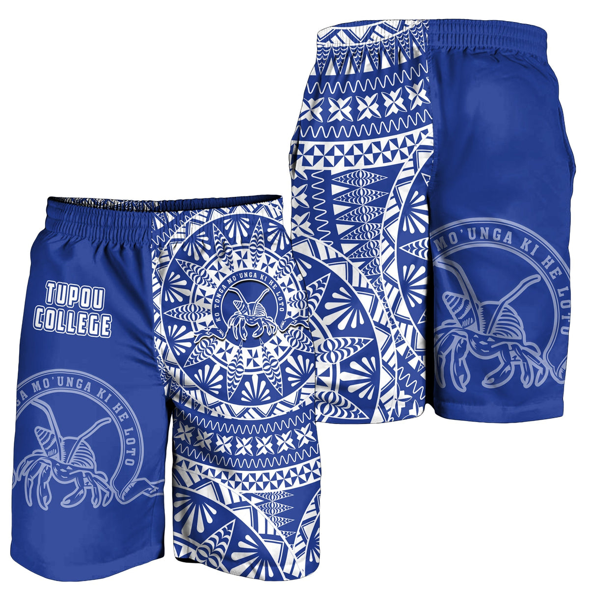 Tupou Tonga College Herren Bermuda Shorts Tonganisches Ngatu-Muster LT14