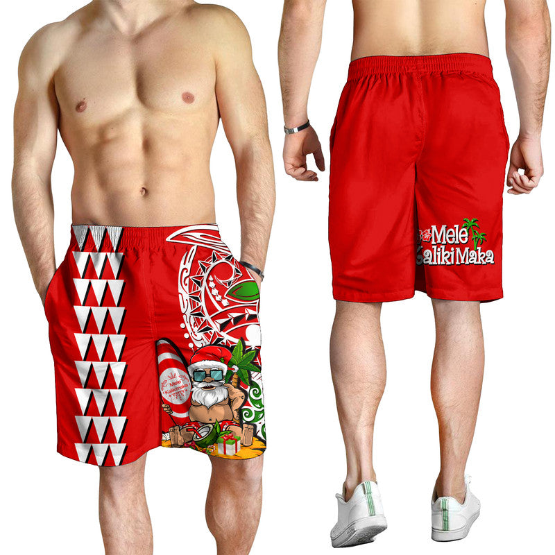 Hawaii Mele Kalikimaka Weihnachtsmann Strand Herren Bermuda Shorts LT6