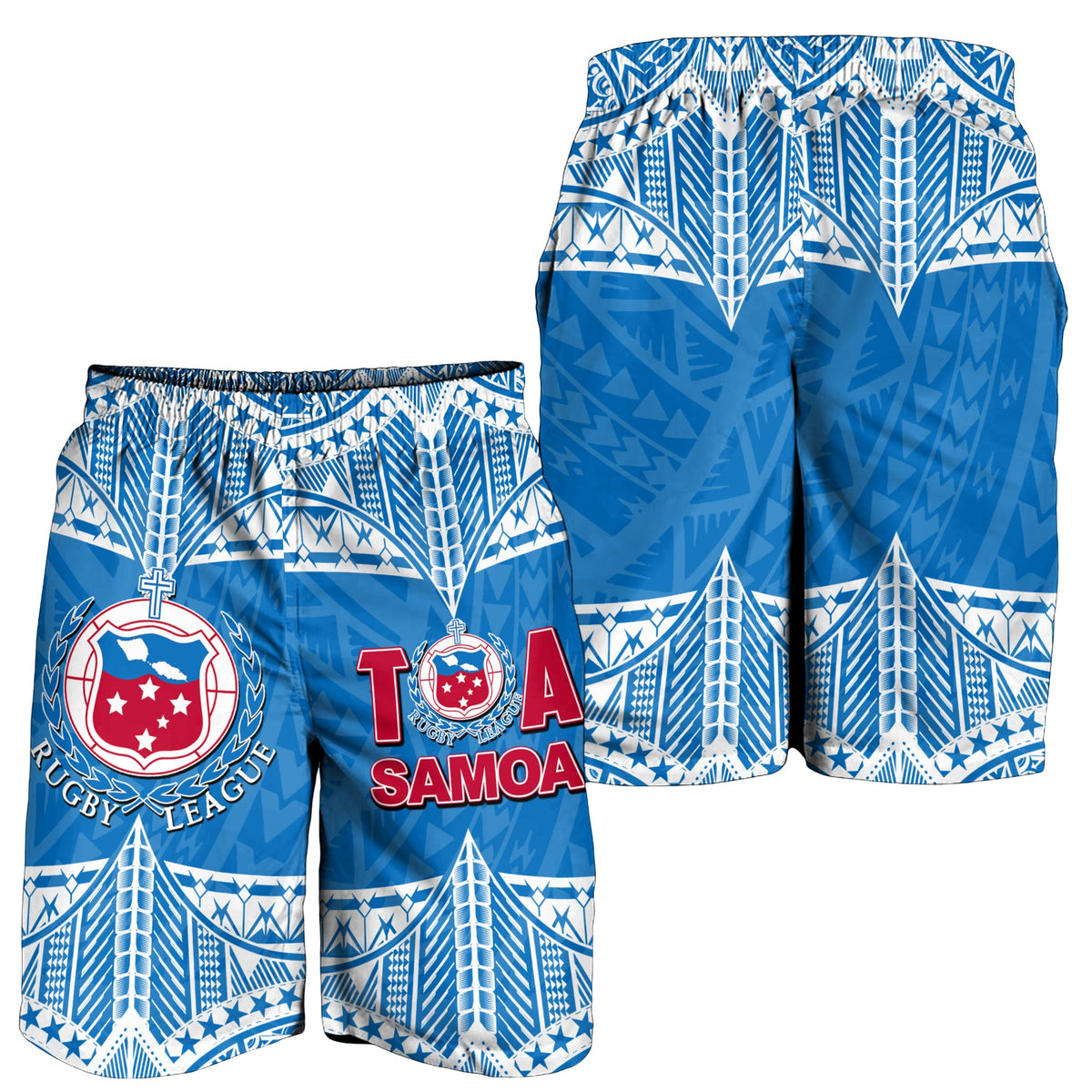 Toa Samoa Rugby-Bermuda Shorts für Herren, Blauer Himmel, LT6