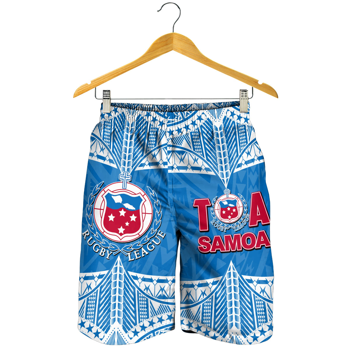 Toa Samoa Rugby-Bermuda Shorts für Herren, Blauer Himmel, LT6