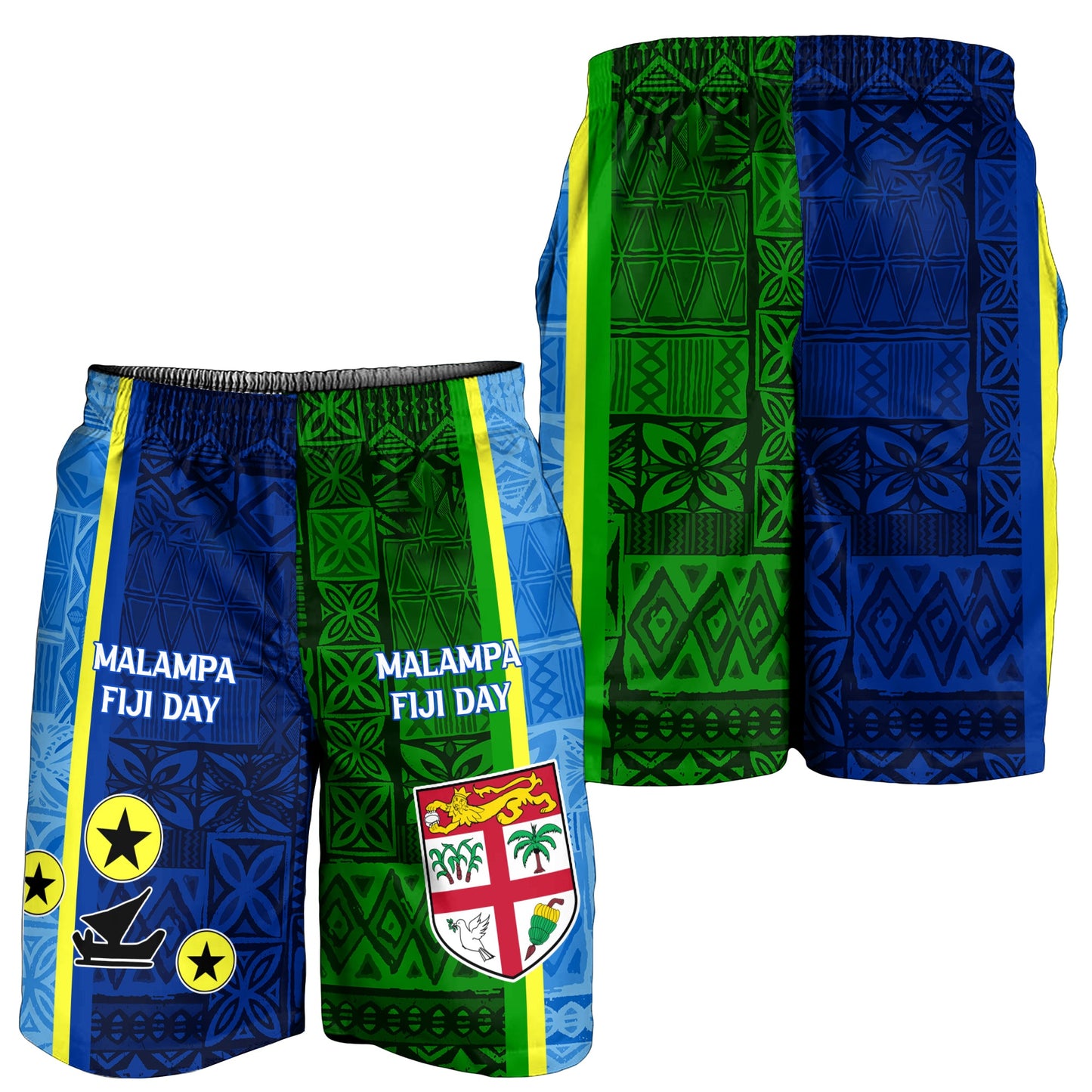 Vanuatu Malampa Fiji Day Herren Bermuda Shorts - Combine Flag Design LT9
