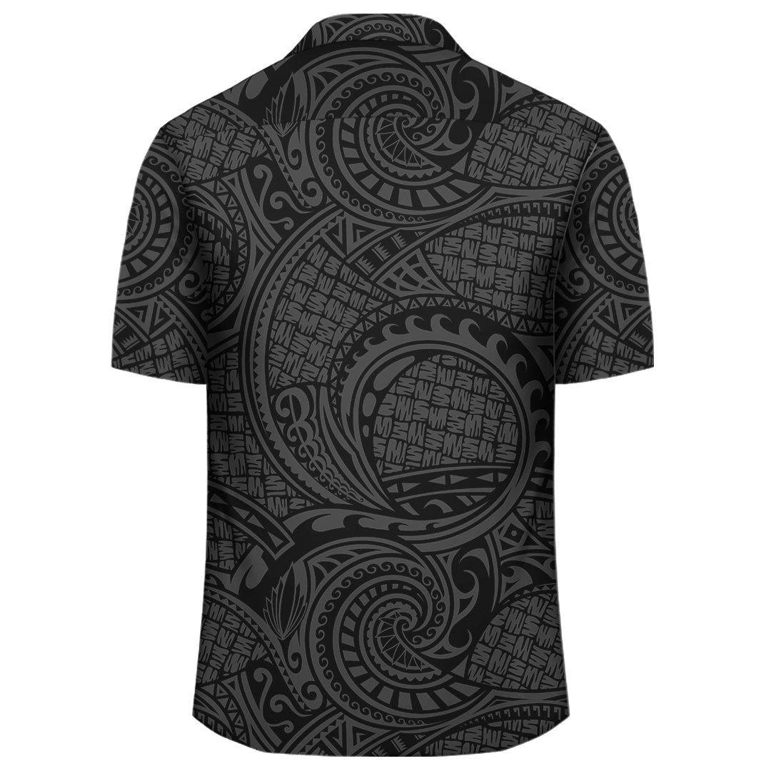 Polynesisches Maori Lauhala Graues Hawaiihemd