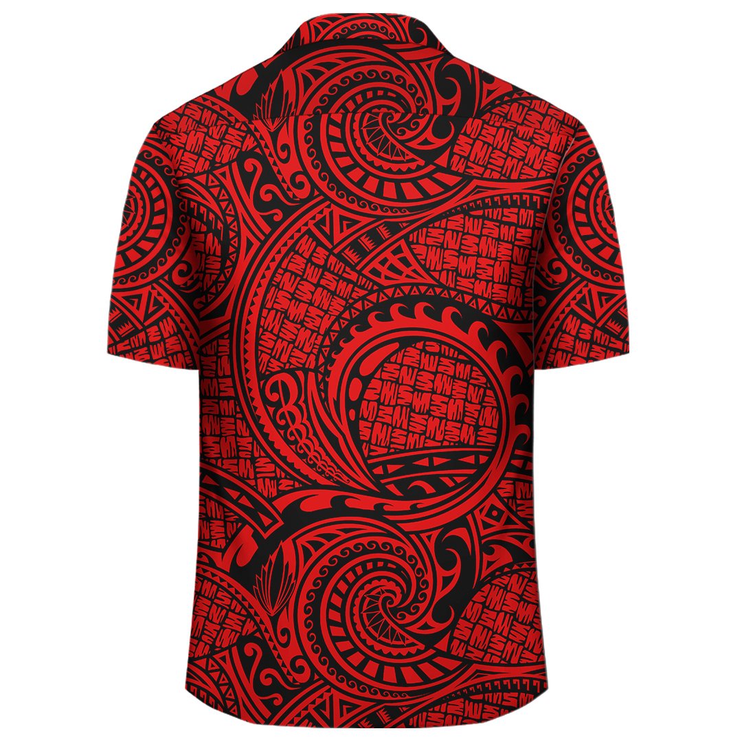 Polynesisches Maori Lauhala Rotes Hawaiihemd