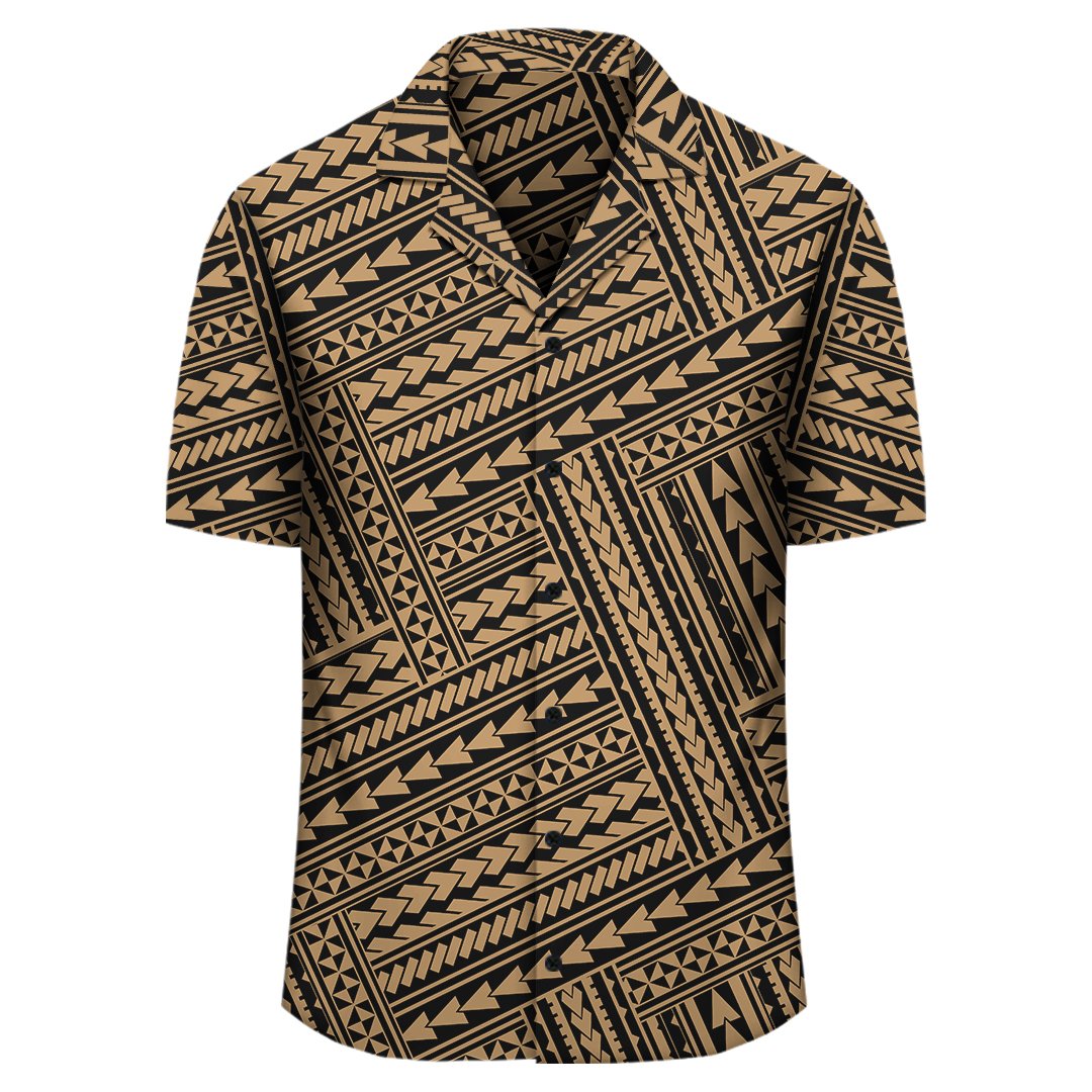 Goldenes Hawaiihemd von Polynesian Nation