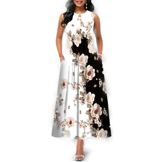 Schickes Hochzeitskleid mit Blumenmuster