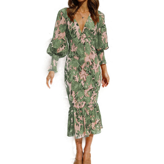 Blumenkleid im Flamenco-Stil