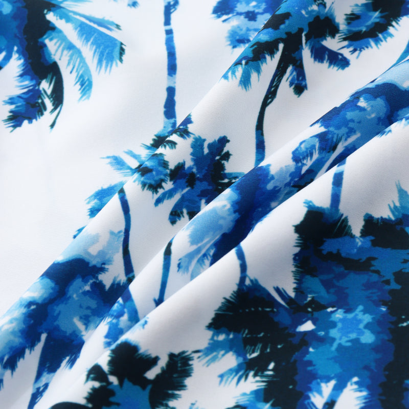 Lockeres Hawaiihemd mit blauen Palmen