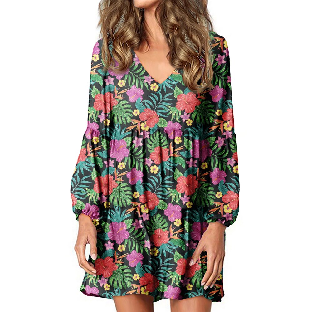 Robe Fleurie Courte Col V