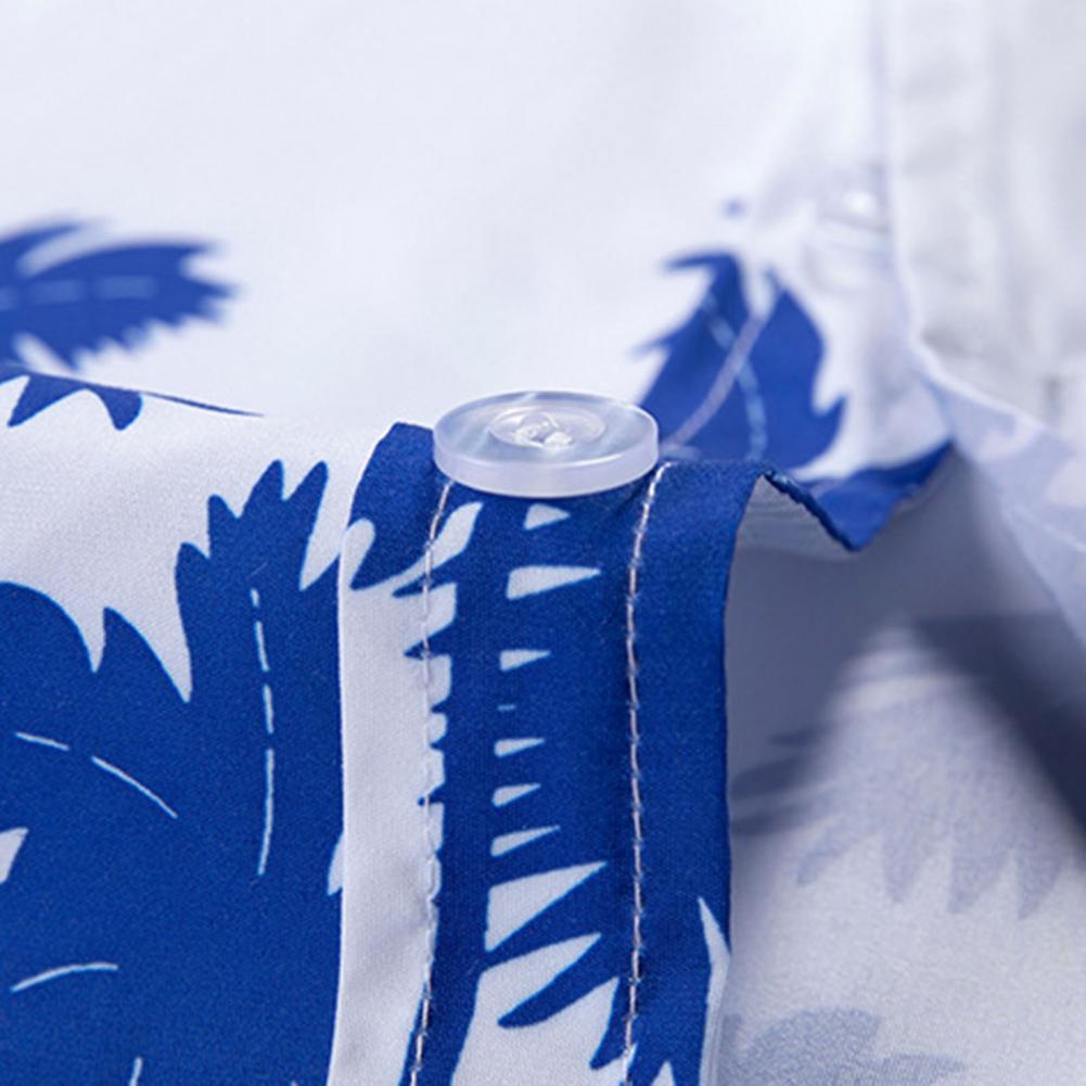 Weißes Hawaiihemd mit orangefarbenen oder blauen Palmen