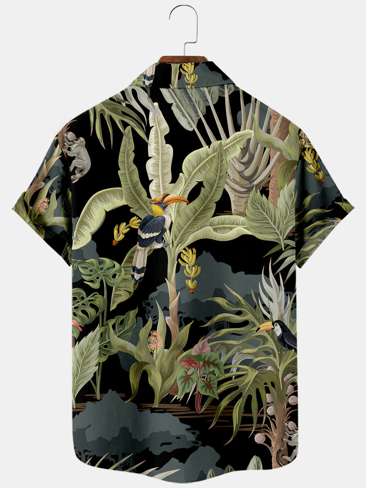 Hawaii-Shirt mit Wildtieren und Bananen