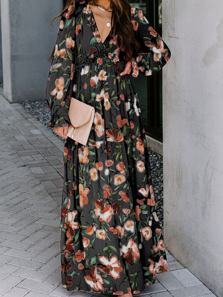 Lange Chiffon-Blumenkleider