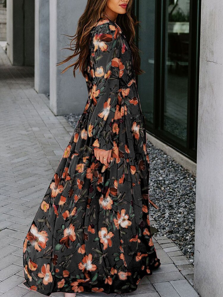 Lange Chiffon-Blumenkleider