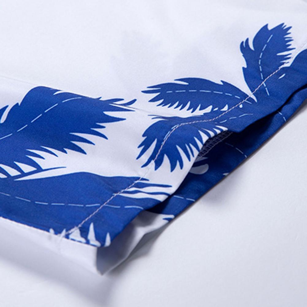 Weißes Hawaiihemd mit orangefarbenen oder blauen Palmen