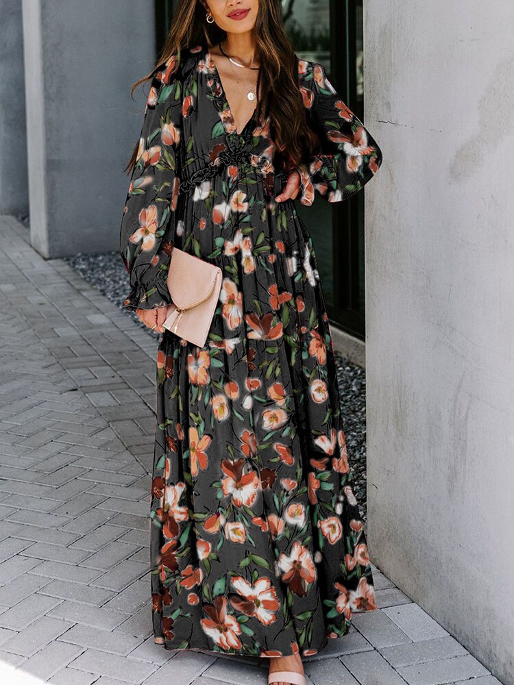 Lange Chiffon-Blumenkleider