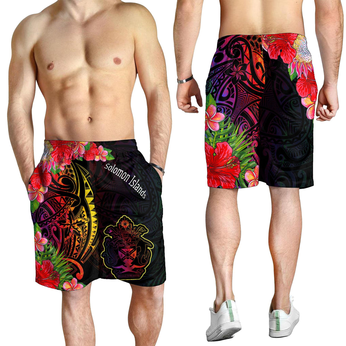 Salomon-Inseln Herren Bermudas Shorts - Tropischer Hippie-Stil
