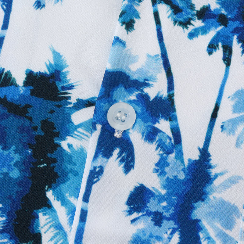 Lockeres Hawaiihemd mit blauen Palmen