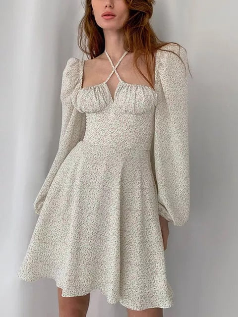 Robe Fleurie Courte à Balconnets