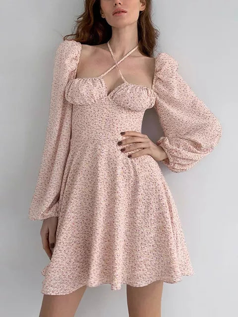 Robe Fleurie Courte à Balconnets