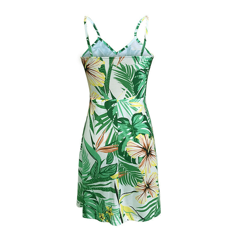 Hibiskusblütenkleid <br> Kurz mit Trägern