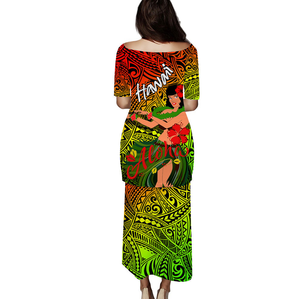Hawaii Hula Mädchen Reggae Puletasi Kleid - LT2