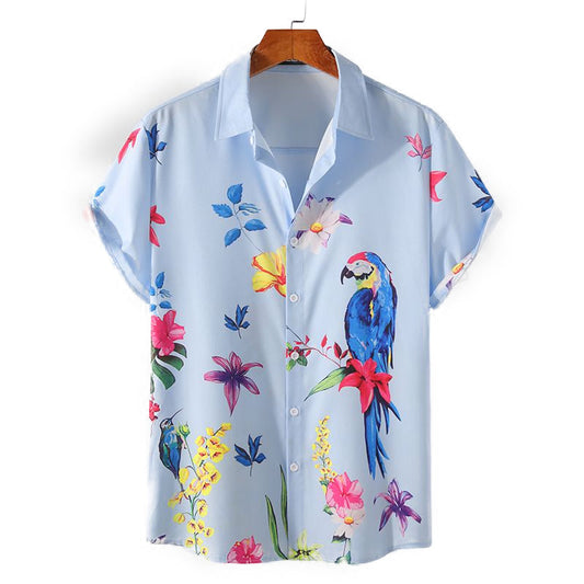 Chemise Hawaienne Perroquets et Orchidées