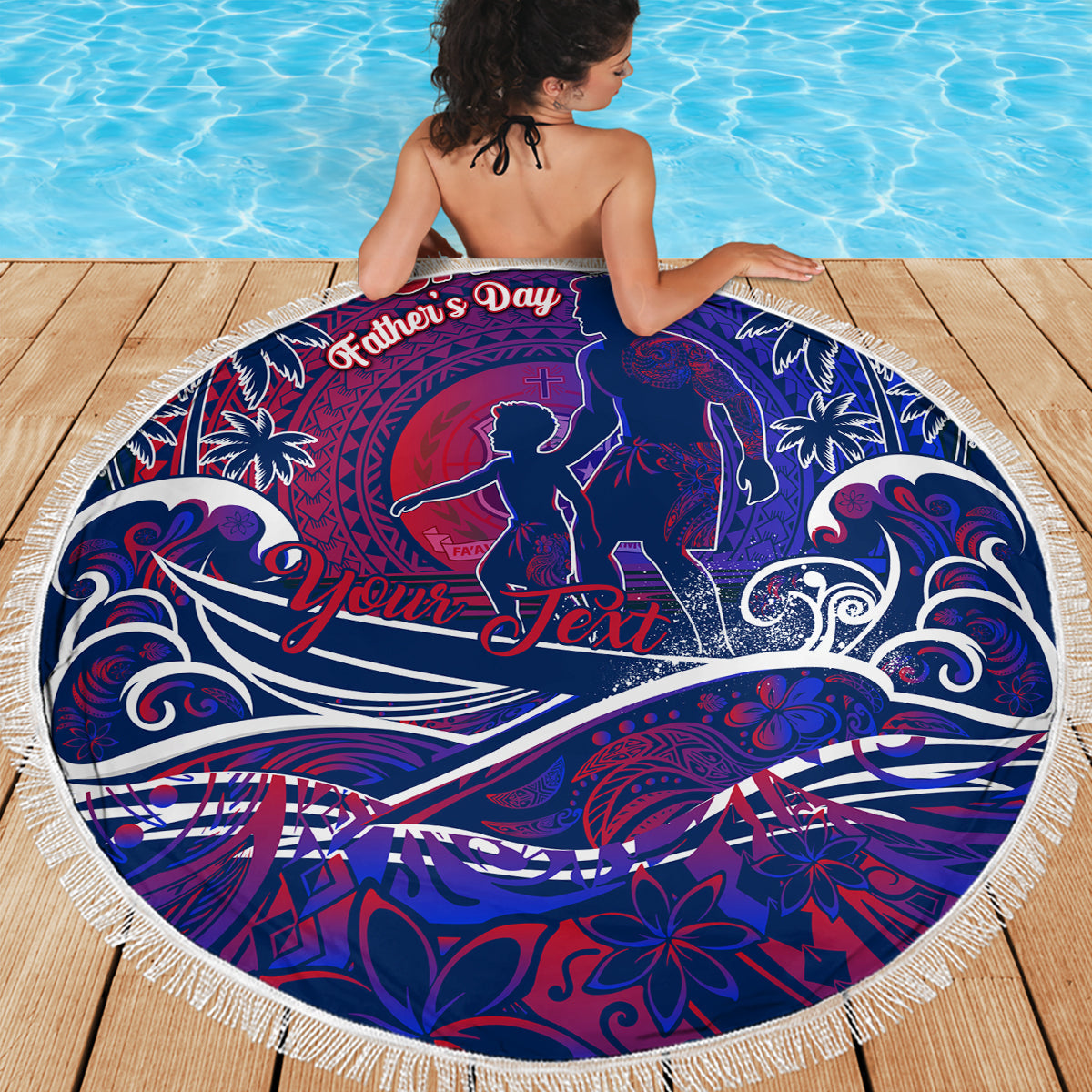 Aloha Polynesian Plumeria Blume Stranddecke Lila Farbe LT03