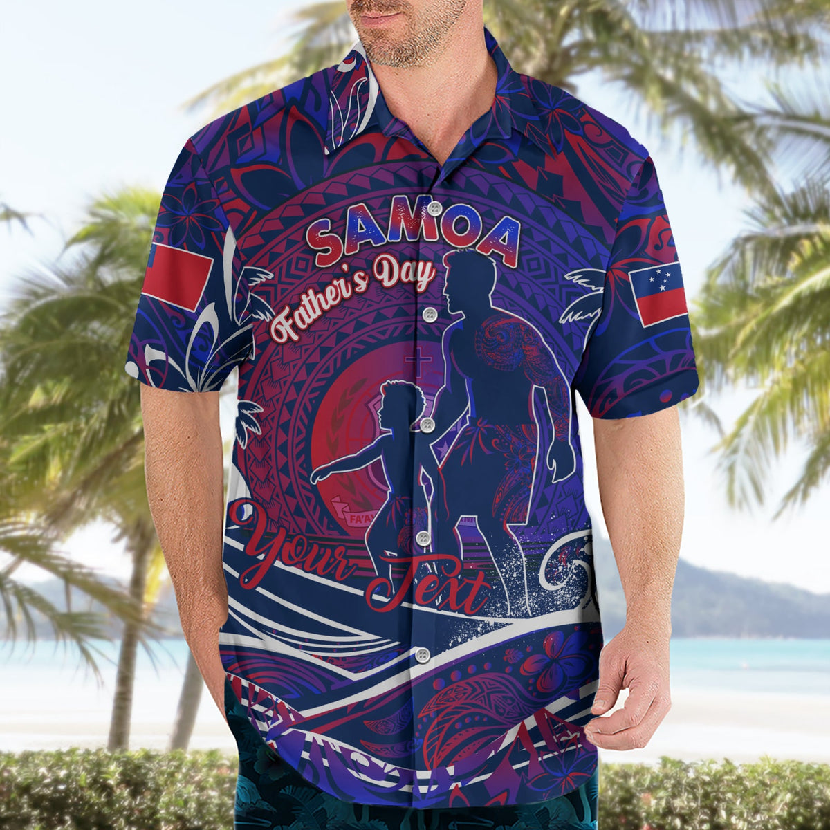 Vatertag Samoa Hawaiihemd Special Dad Polynesien Paradies DT02