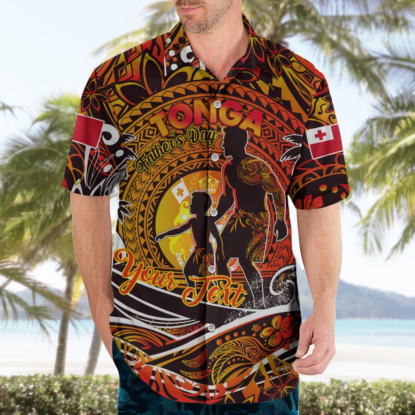 Vatertag Tonga Hawaiihemd Special Dad Polynesien Paradies DT02