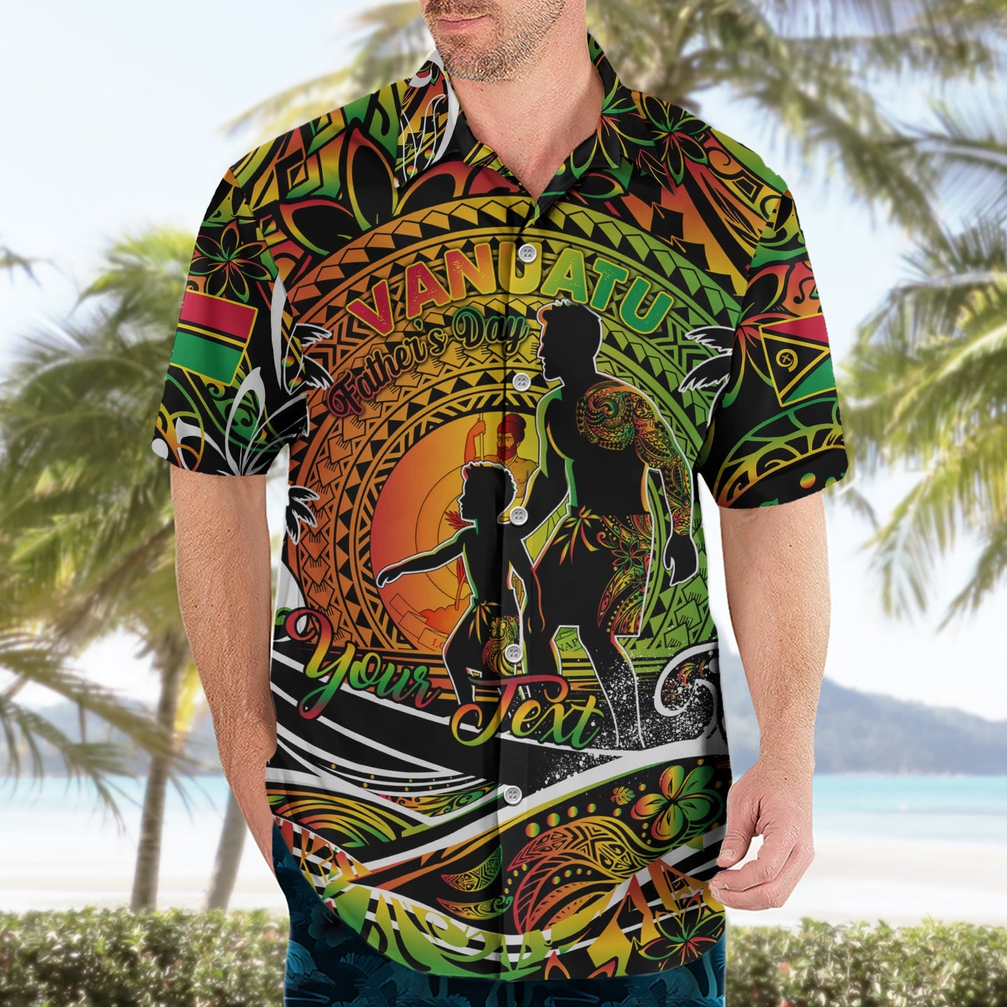 Vatertag Vanuatu Hawaiihemd Special Dad Polynesien Paradies DT02