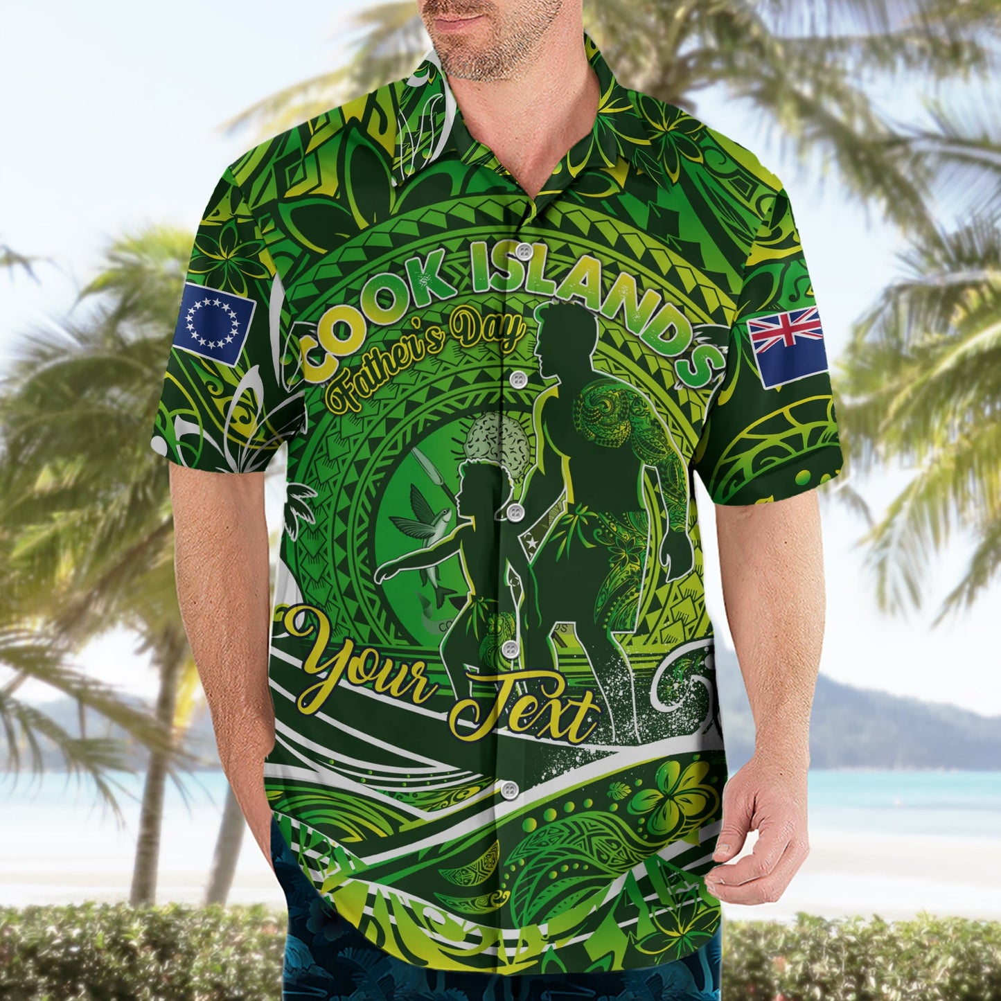 Vatertag Cook Islands Hawaiihemd Special Dad Polynesien Paradies DT02