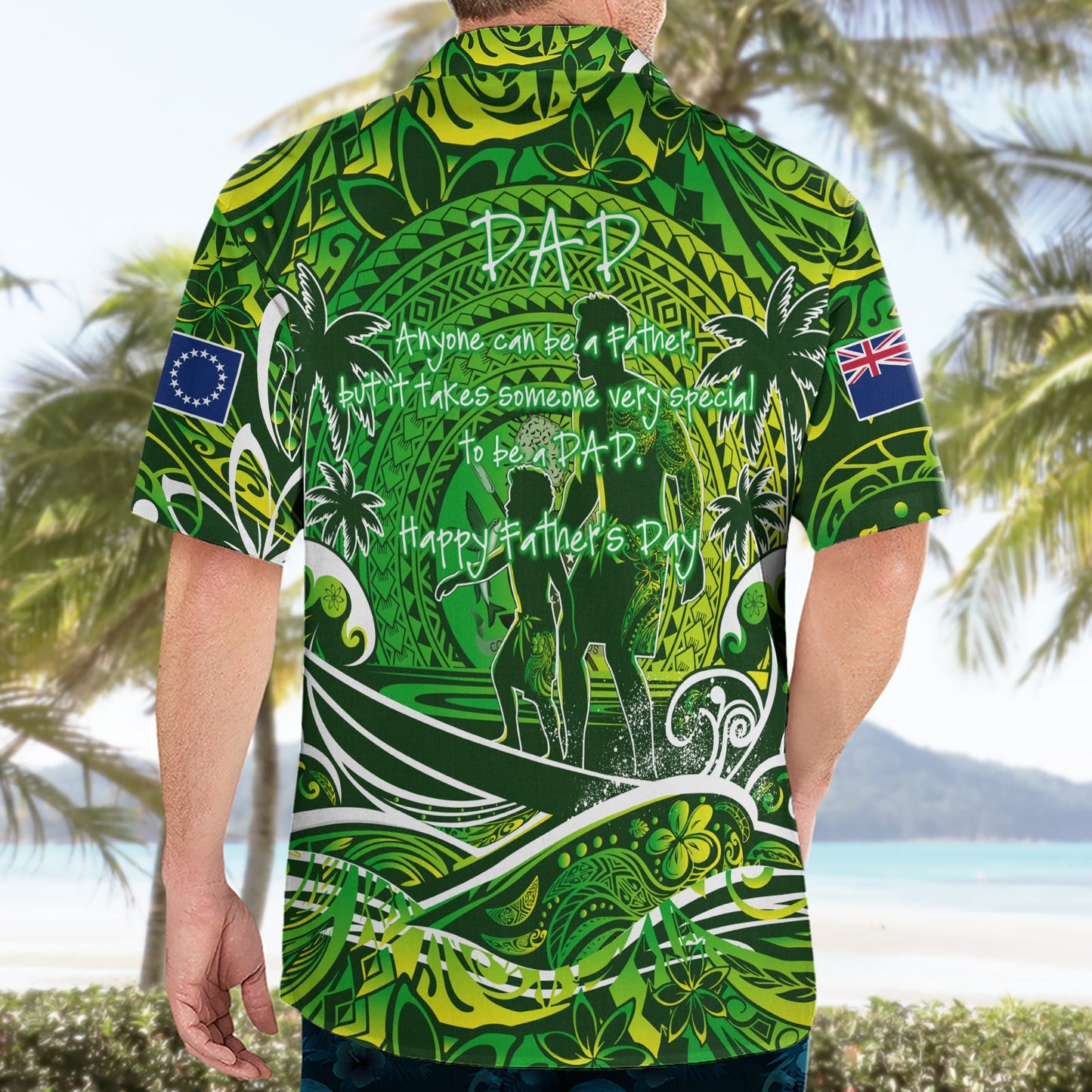Vatertag Cook Islands Hawaiihemd Special Dad Polynesien Paradies DT02