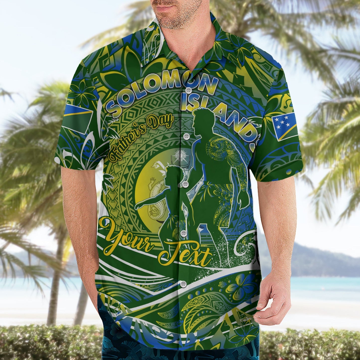 Vatertag Salomon-Inseln Hawaii-Shirt Special Dad Polynesien Paradies DT02