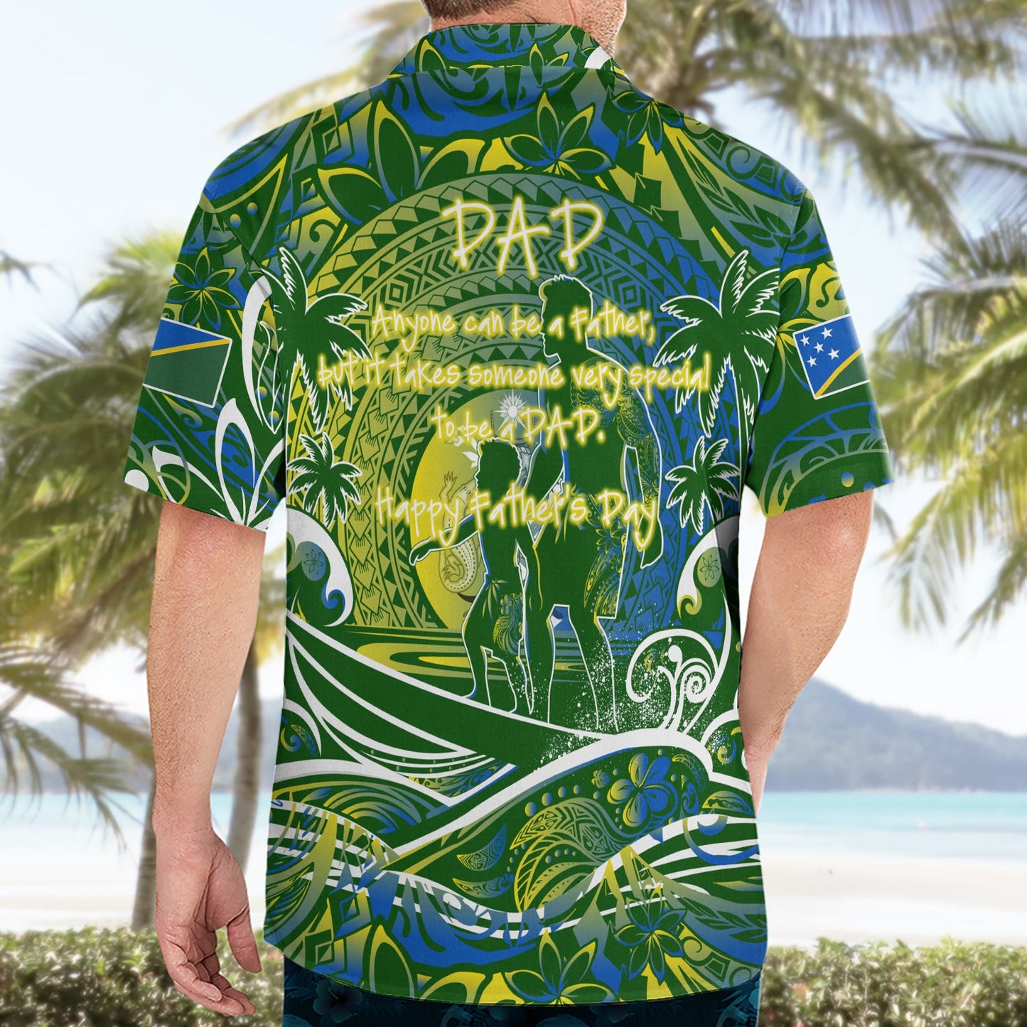 Vatertag Salomon-Inseln Hawaii-Shirt Special Dad Polynesien Paradies DT02