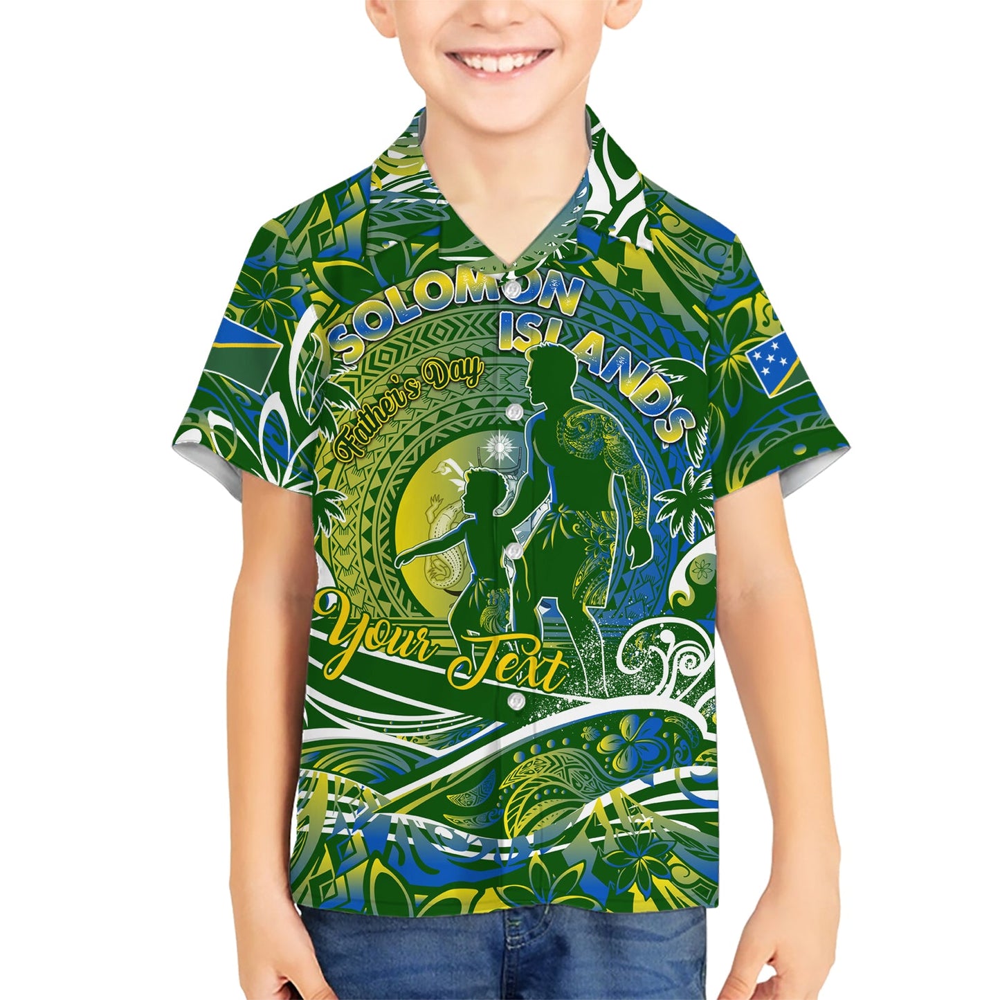 Vatertag Salomon-Inseln Hawaii-Shirt Special Dad Polynesien Paradies DT02