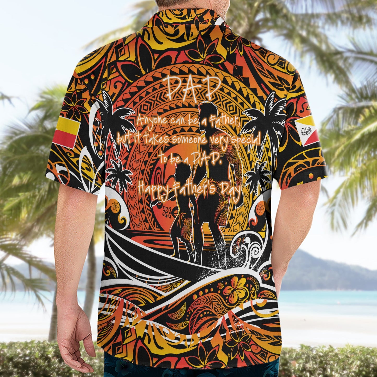 Vatertag Marquesas Inseln Hawaiian Shirt Special Dad Polynesien Paradies DT02