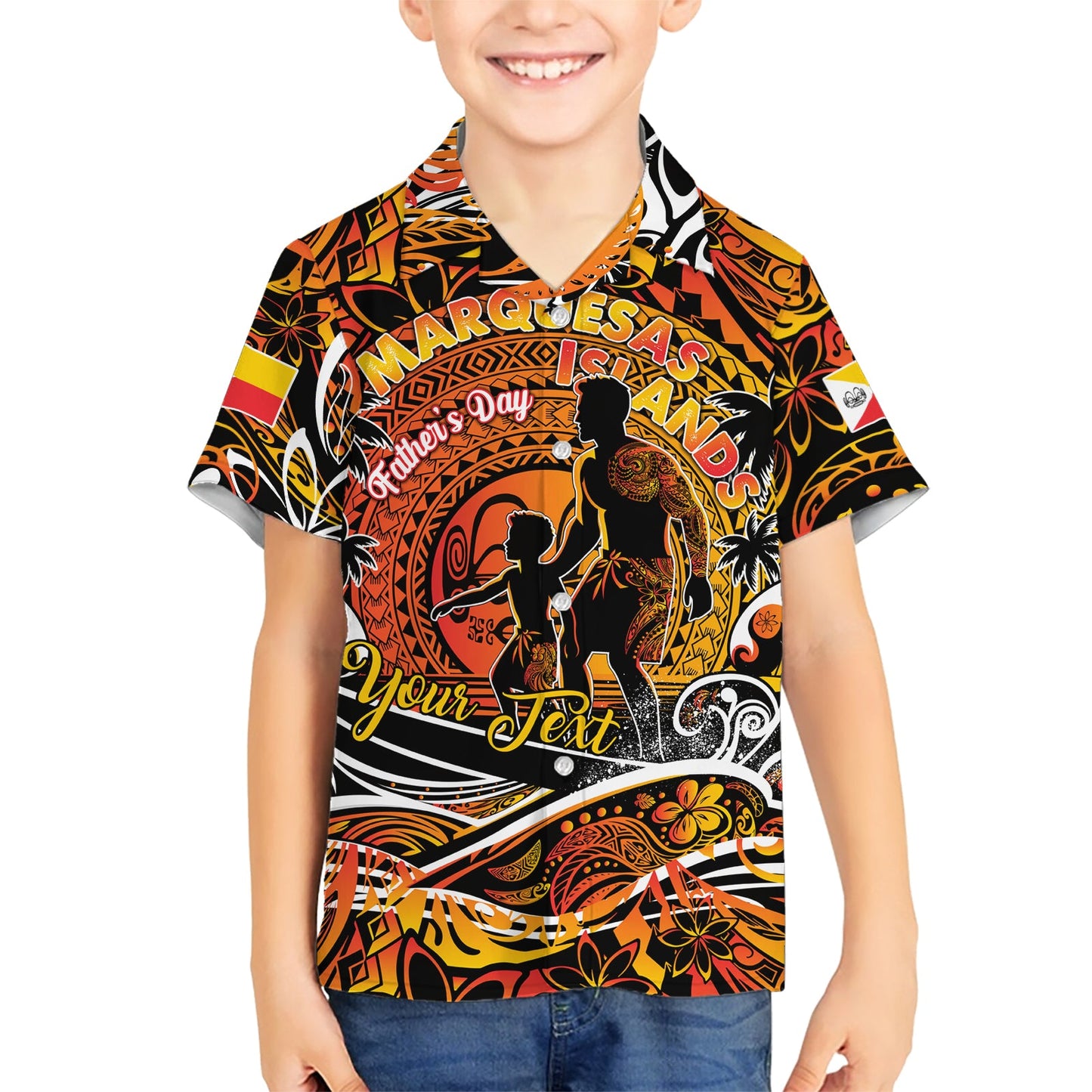 Vatertag Marquesas Inseln Hawaiian Shirt Special Dad Polynesien Paradies DT02