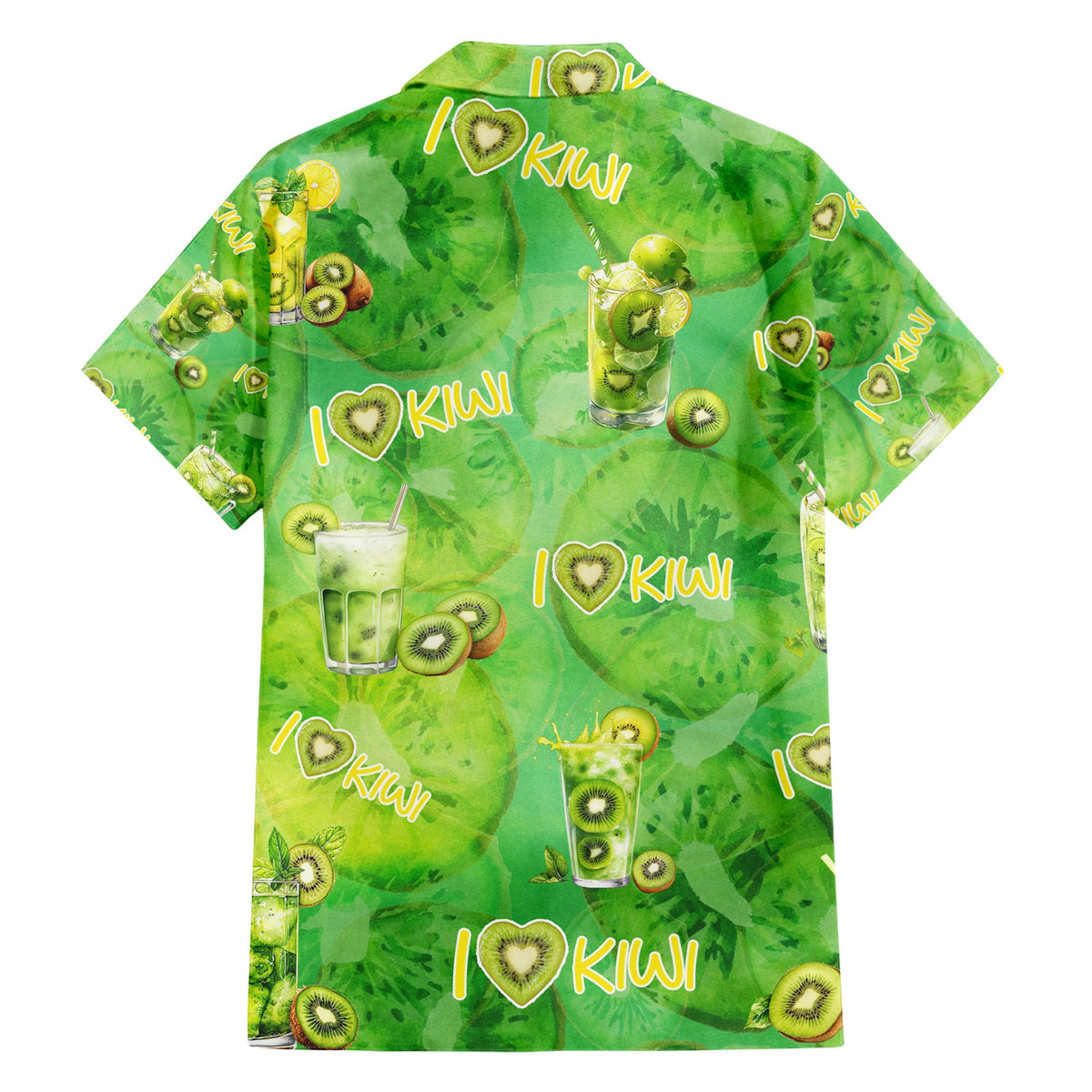 I Love Kiwi Hawaiihemd Neuseeland Kiwi Frucht Sommer Cocktail DT02