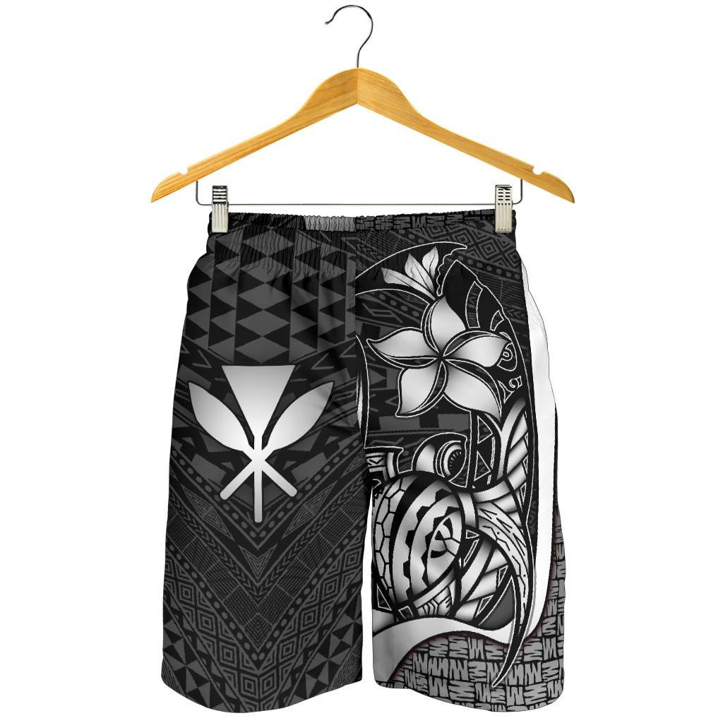 Polynesian Hawaii Herren Bermudas Shorts Weiß - Schildkröte mit Haken