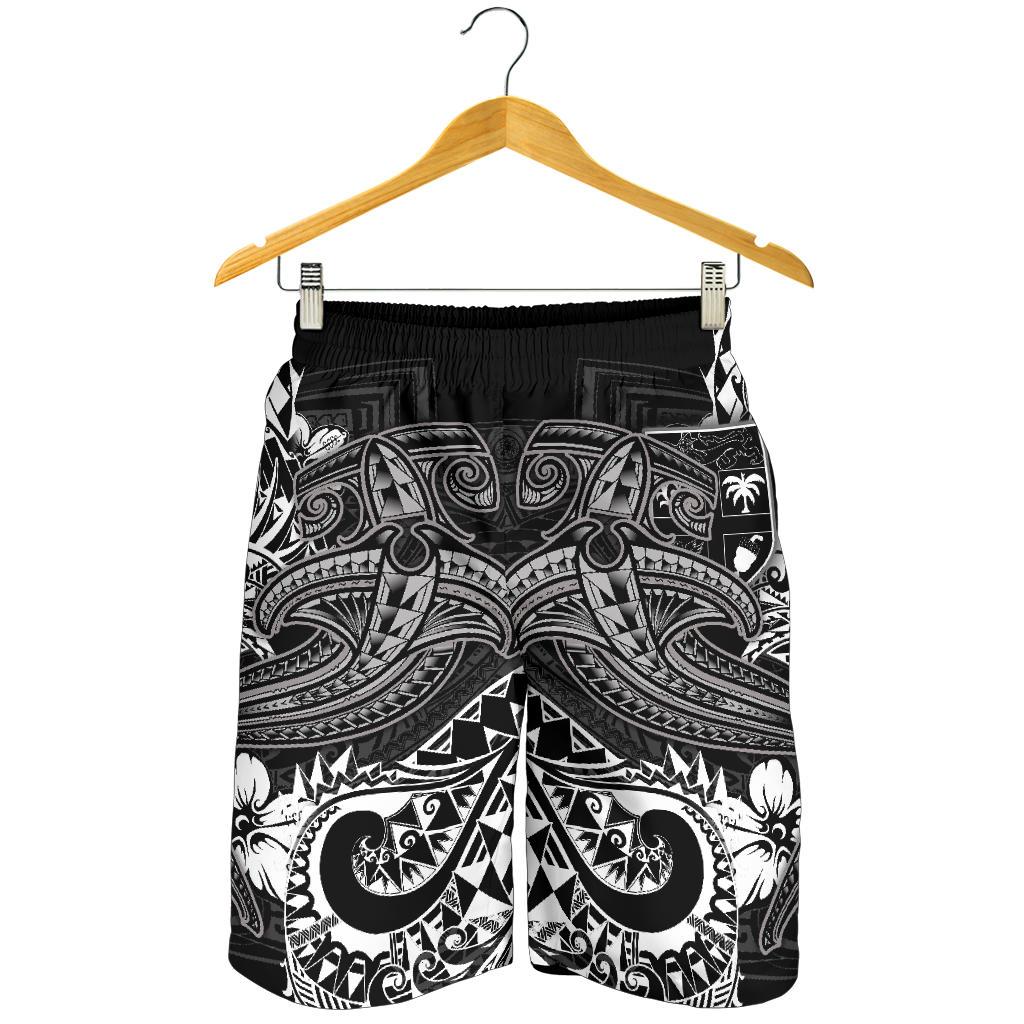 Fiji Herren Bermuda Shorts - Weißer Hai Polynesian Tattoo