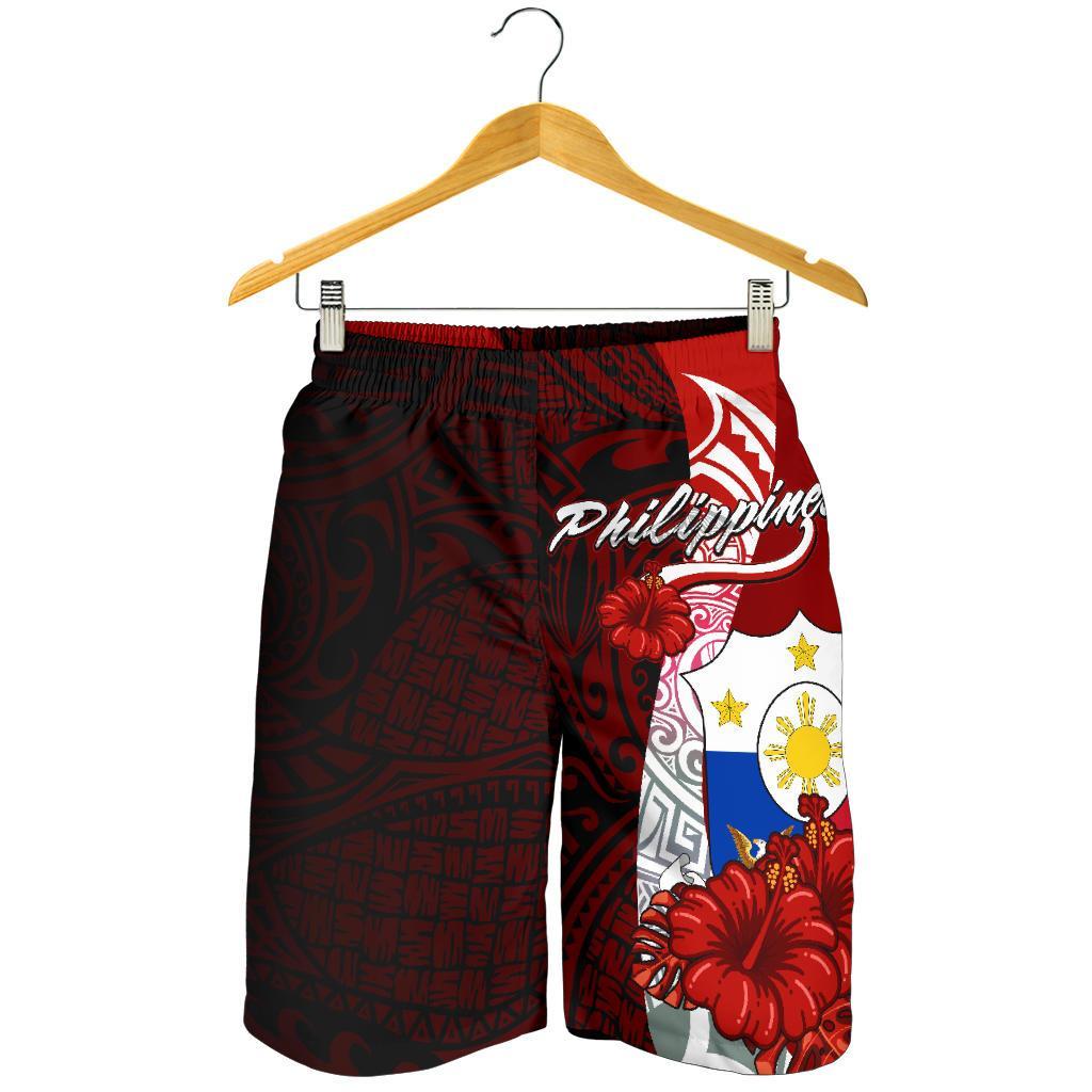 Philippinen Polynesische Herren Bermudas Shorts - Wappen mit Hibiskus