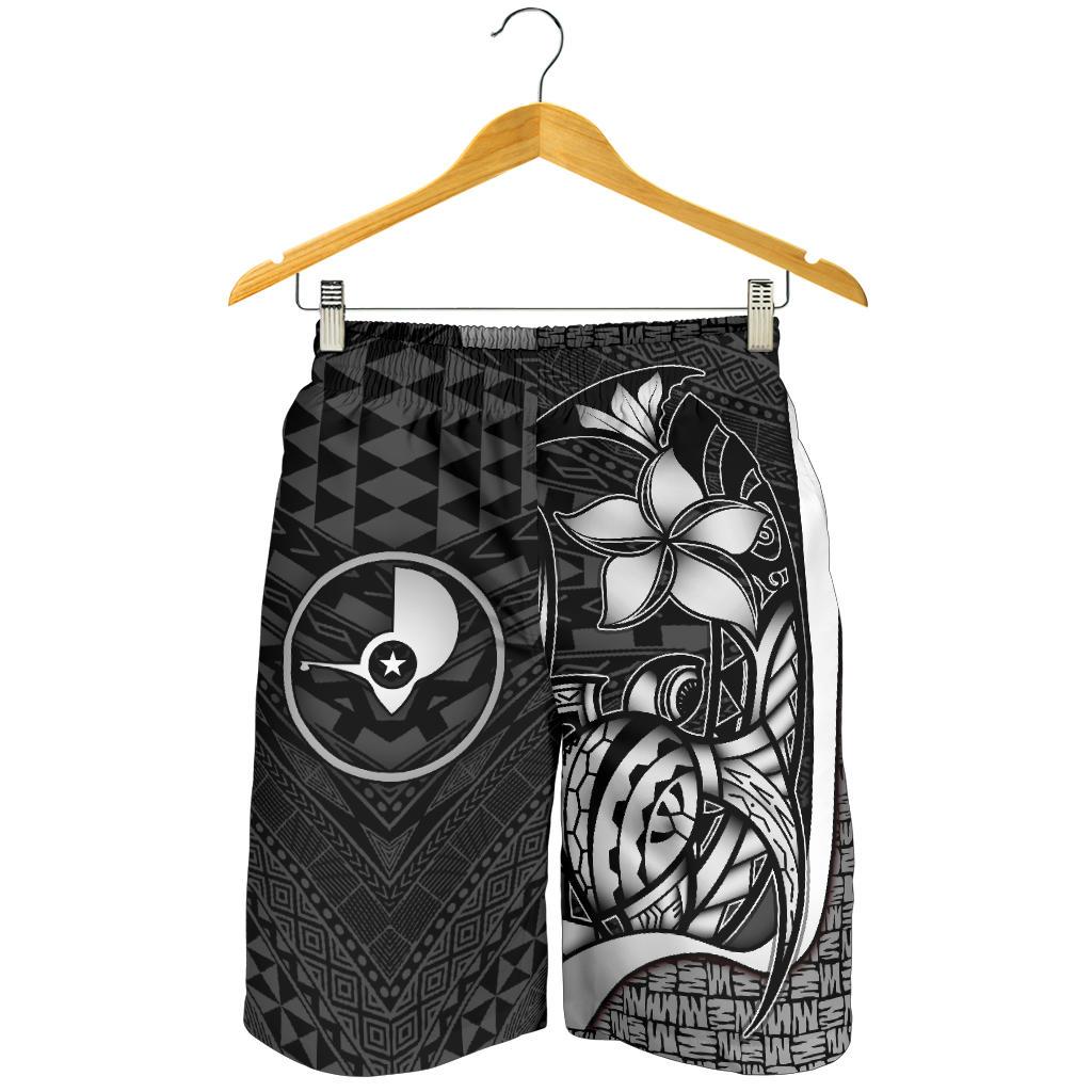 Yap Micronesian Herren Bermuda Shorts Weiß - Schildkröte mit Haken