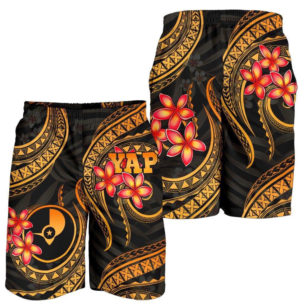 Yap Micronesian Herren Bermuda Shorts - Gold Plumeria